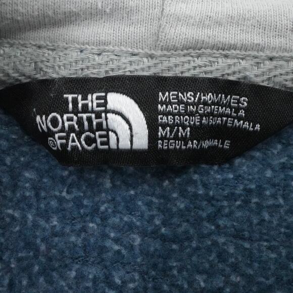 The‎ North Face Sweater Mens Medium Blue Logo Spell Out Hoodie Pocket Outdoor - Picture 3 of 11